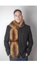 Polecat fitchew fur stole-scarf, dark brown